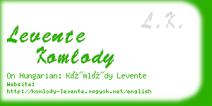 levente komlody business card